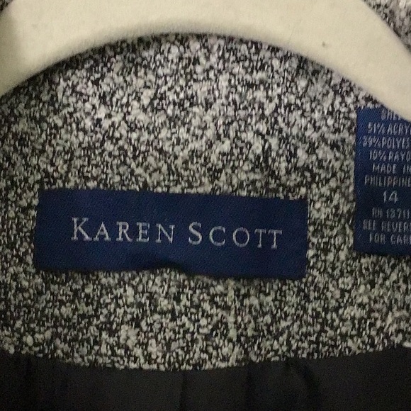 🤑 SALE!! Classic Karen Scott Black & White  Jacket. Size 14 Going to Good Will - Picture 3 of 7